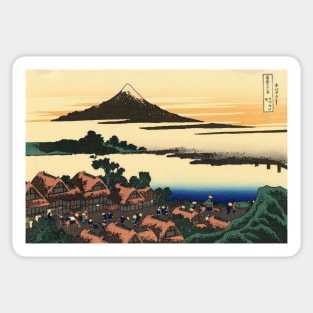 Dawn at Isawa in Kai Province - Katsushika Hokusai Sticker